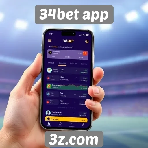 Interface do usuário no 34bet app recebe elogios